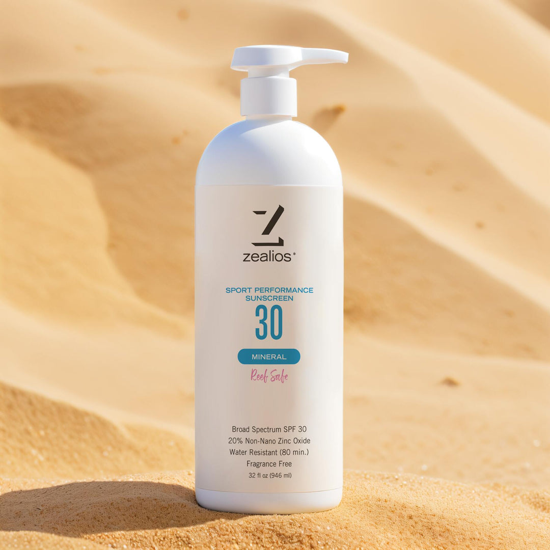 Sport Performance Mineral SPF 30 Sunscreen - 32 oz – zealios
