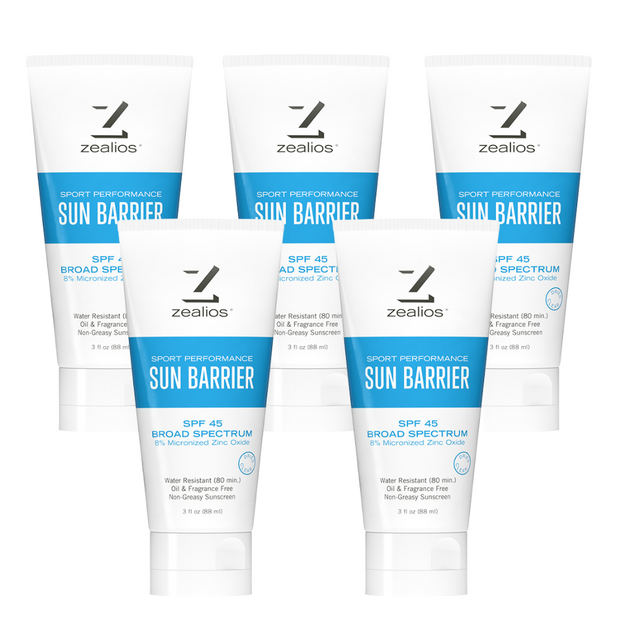 Zealios Sun Barrier SPF 45 Zinc Sunscreen - 5 pack
