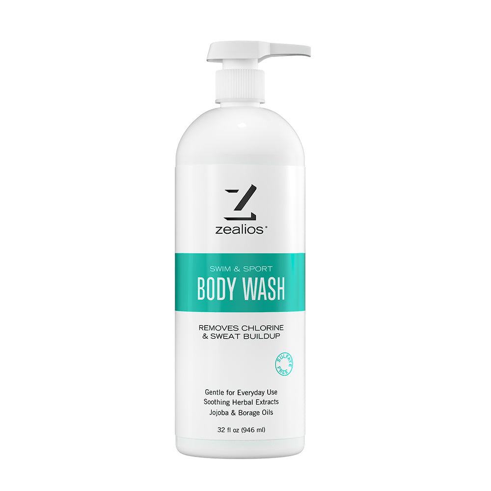 Zealios | Swim & Sport 32 oz Body Wash to remove chlorine, sweat
